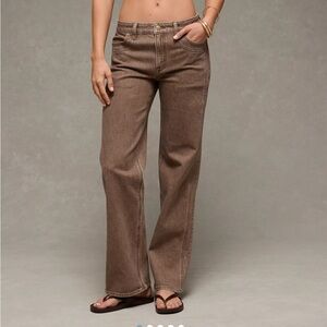 American Eagle Outfitters Brown Flare Jeans Stove Pipe
